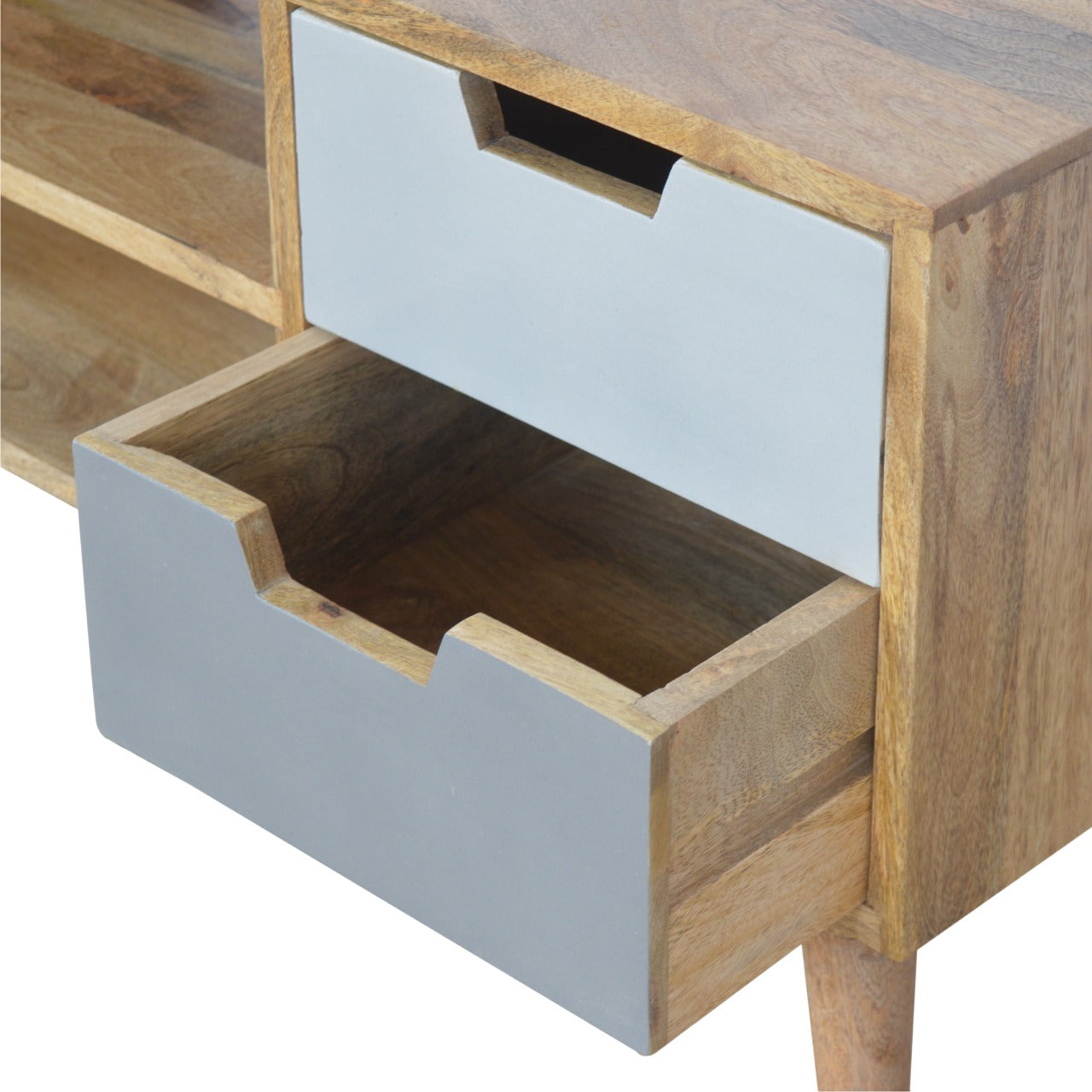 Grey Painted Open TV Unit by Artisan Furniture