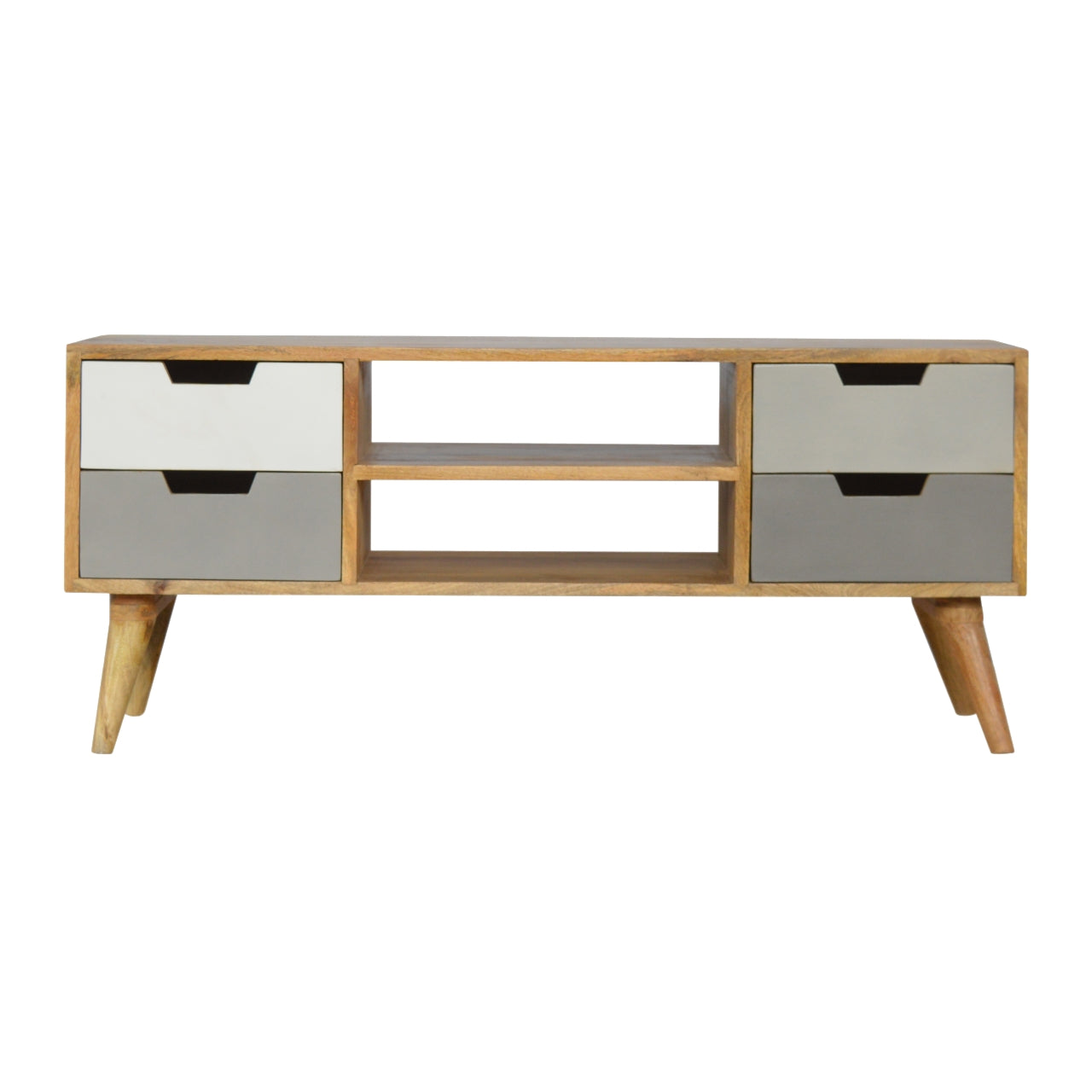 Grey Painted Open TV Unit by Artisan Furniture