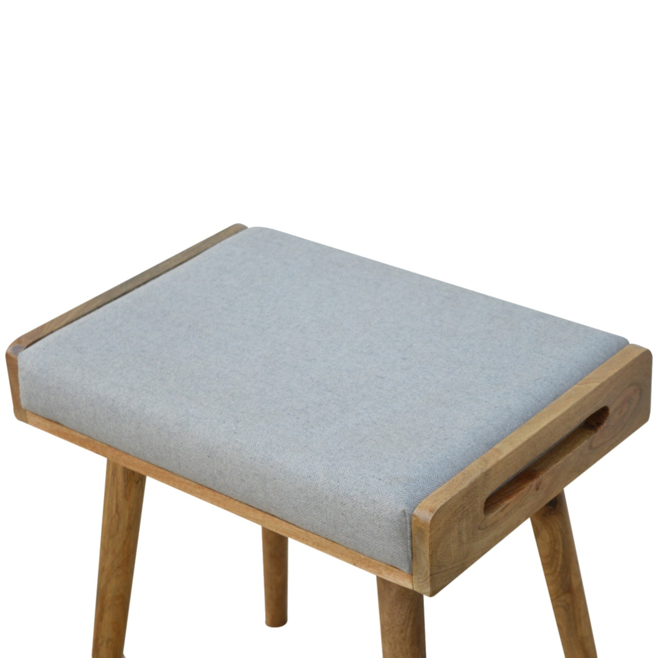 Grey Tweed Tray Style Footstool by Artisan Furniture