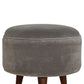 Grey Velvet Nordic Style Solid Wood Footstool