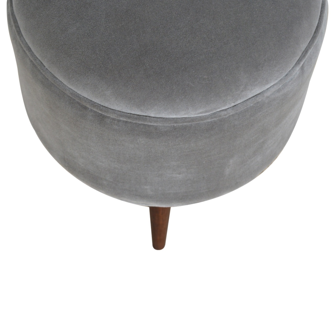 Grey Velvet Nordic Style Solid Wood Footstool