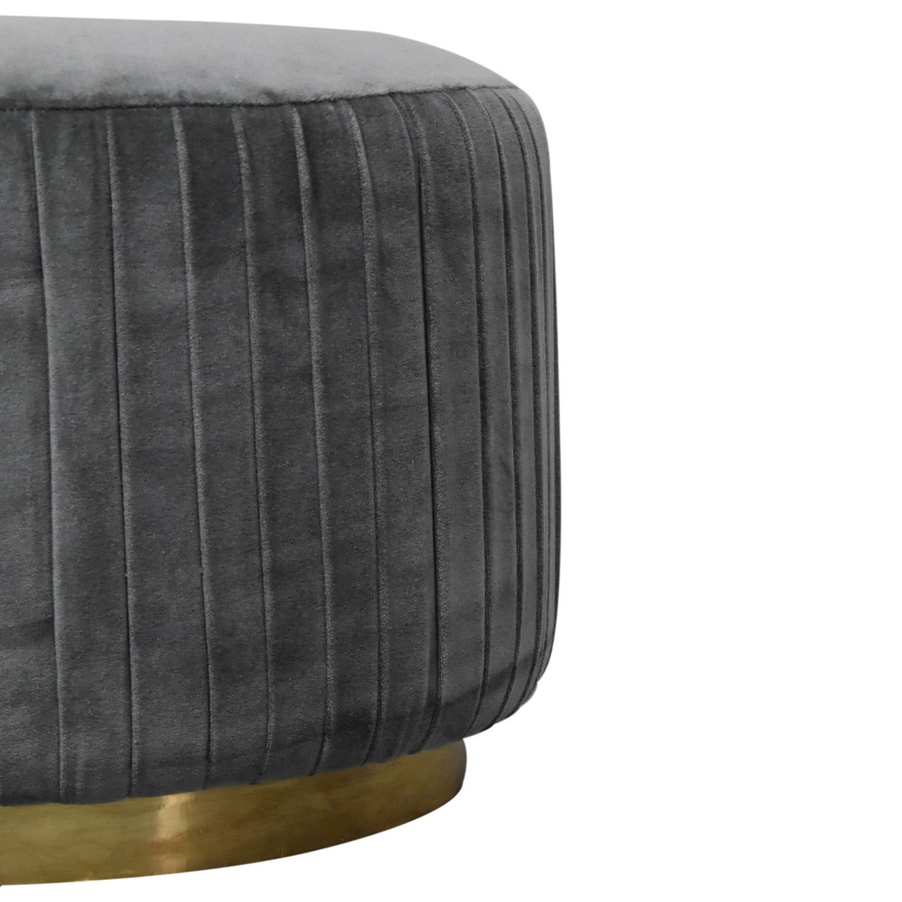 Artisan Grey Velvet Pleated Footstool