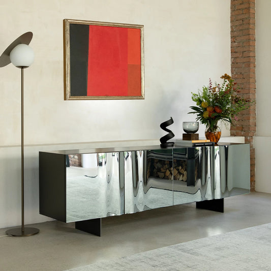 Wind-Swept Elegance Anemos Sideboard with Mirrored Design