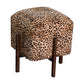 Leopard Solid Wood Footstool