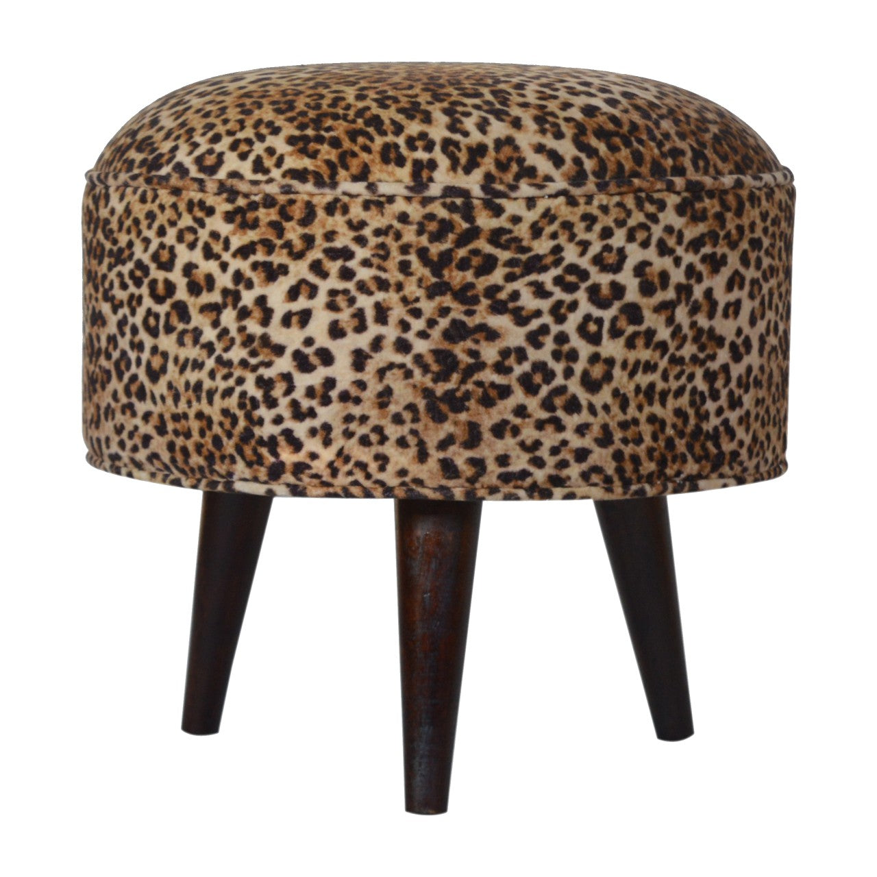 Leopard Nordic Style Solid Wood Footstool