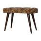 Leopard Print Deep Button Solid Wood Bench