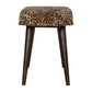 Leopard Print Deep Button Solid Wood Bench