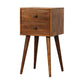 Mini 2 Drawer Chestnut Solid Wood Bedside