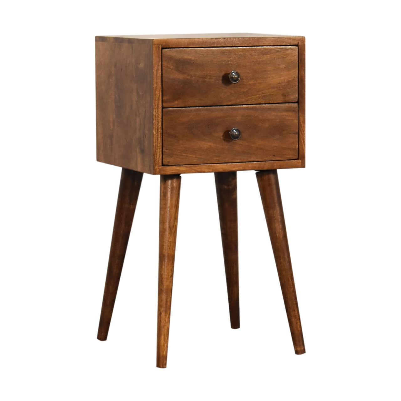 Mini 2 Drawer Chestnut Solid Wood Bedside