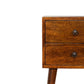 Mini 2 Drawer Chestnut Solid Wood Bedside