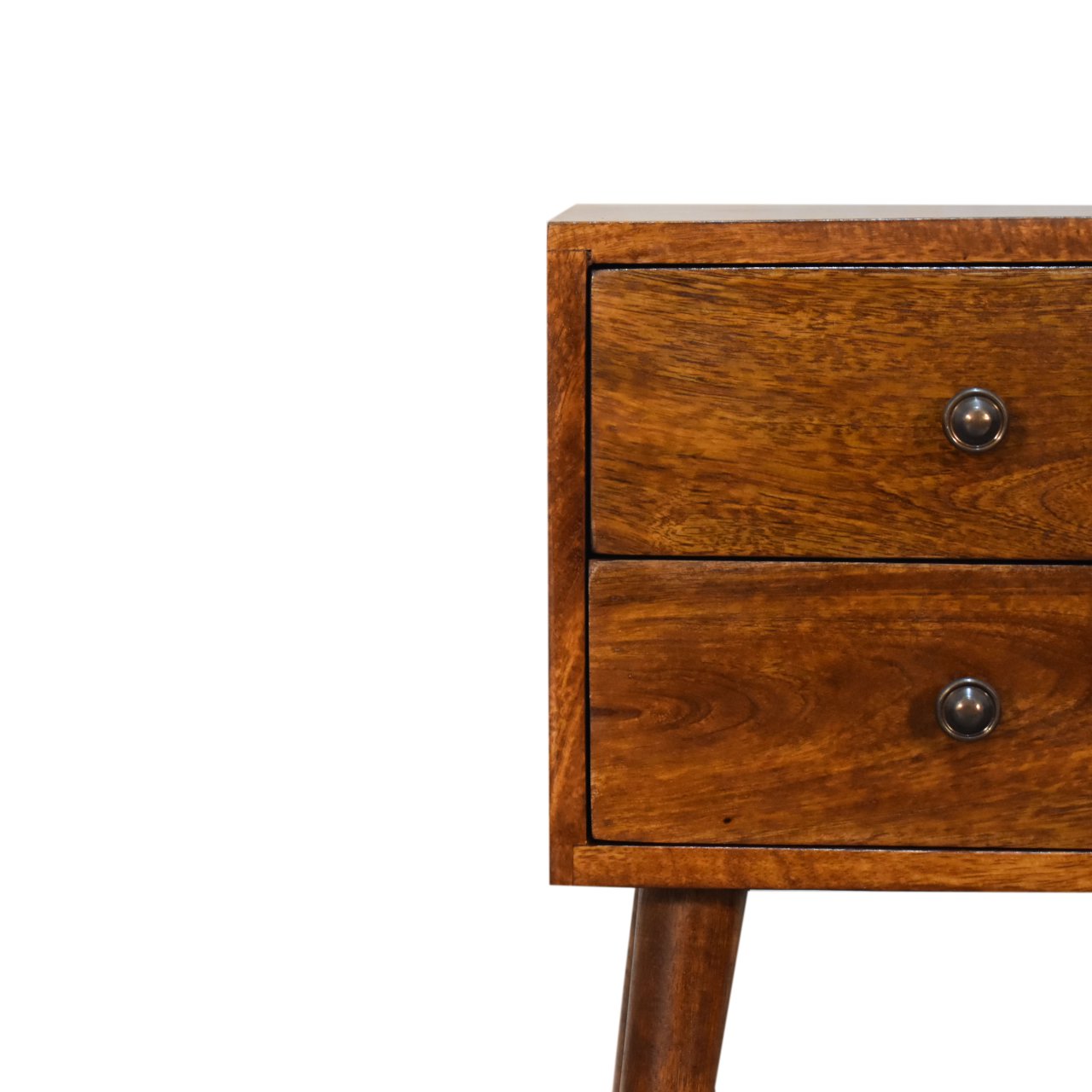 Mini 2 Drawer Chestnut Solid Wood Bedside