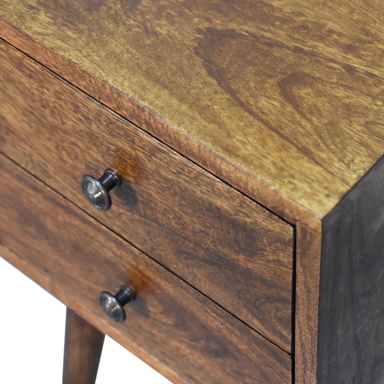 Mini 2 Drawer Chestnut Solid Wood Bedside