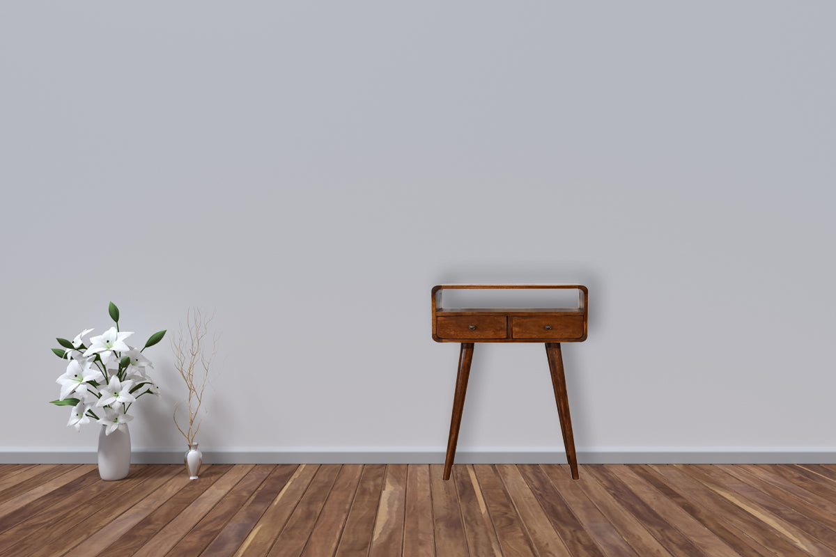 Mini Chestnut Solid Wood Console Table