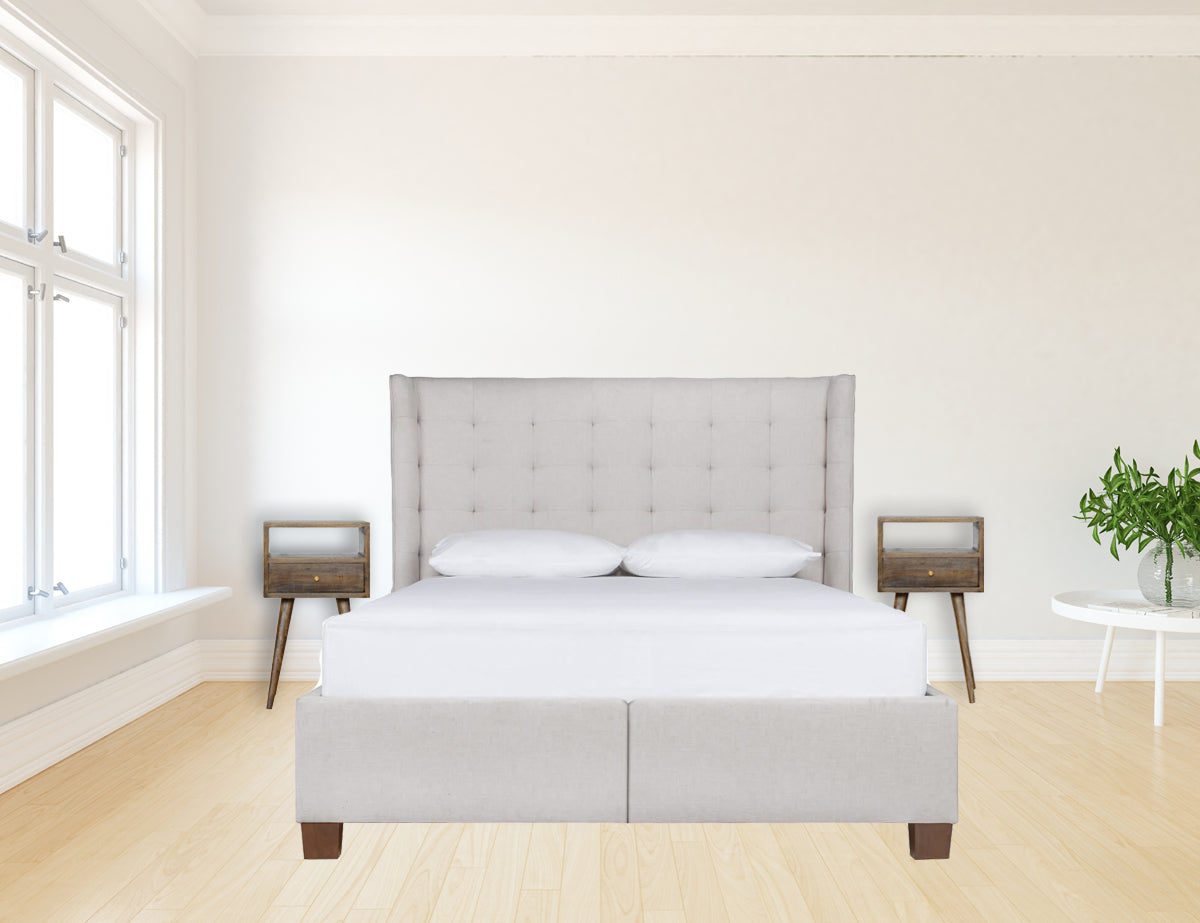 Mini Grey Washed Wooden Bedside