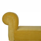 Mini Mustard Velvet Solid Wood Bench