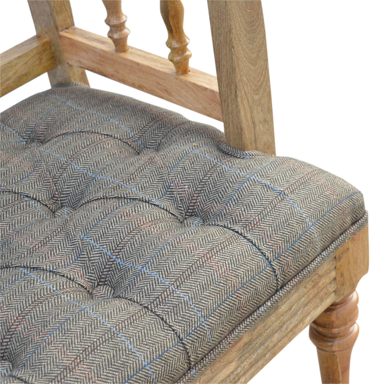 Multi Tweed Deep Button Hallway Bench by Artisan Furniture