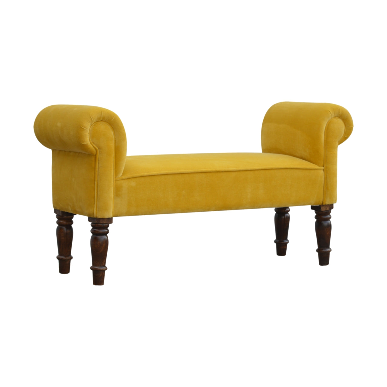 Mustard Velvet Bench by Artisan Furniture