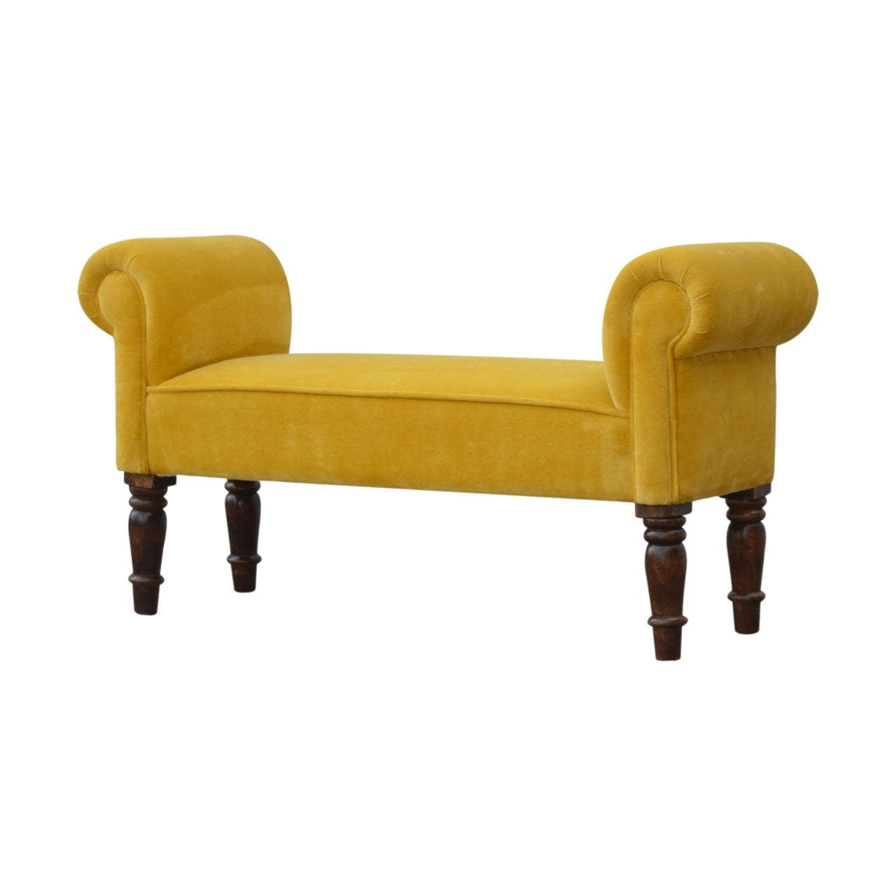 Mustard Velvet Bench by Artisan Furniture