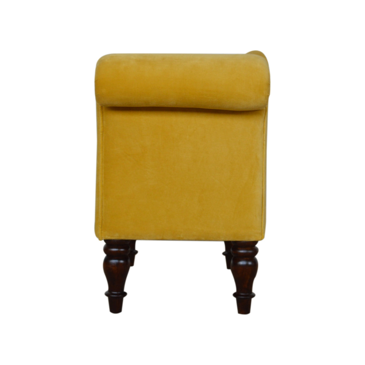 Artisan Mustard Velvet Wooden Chaise