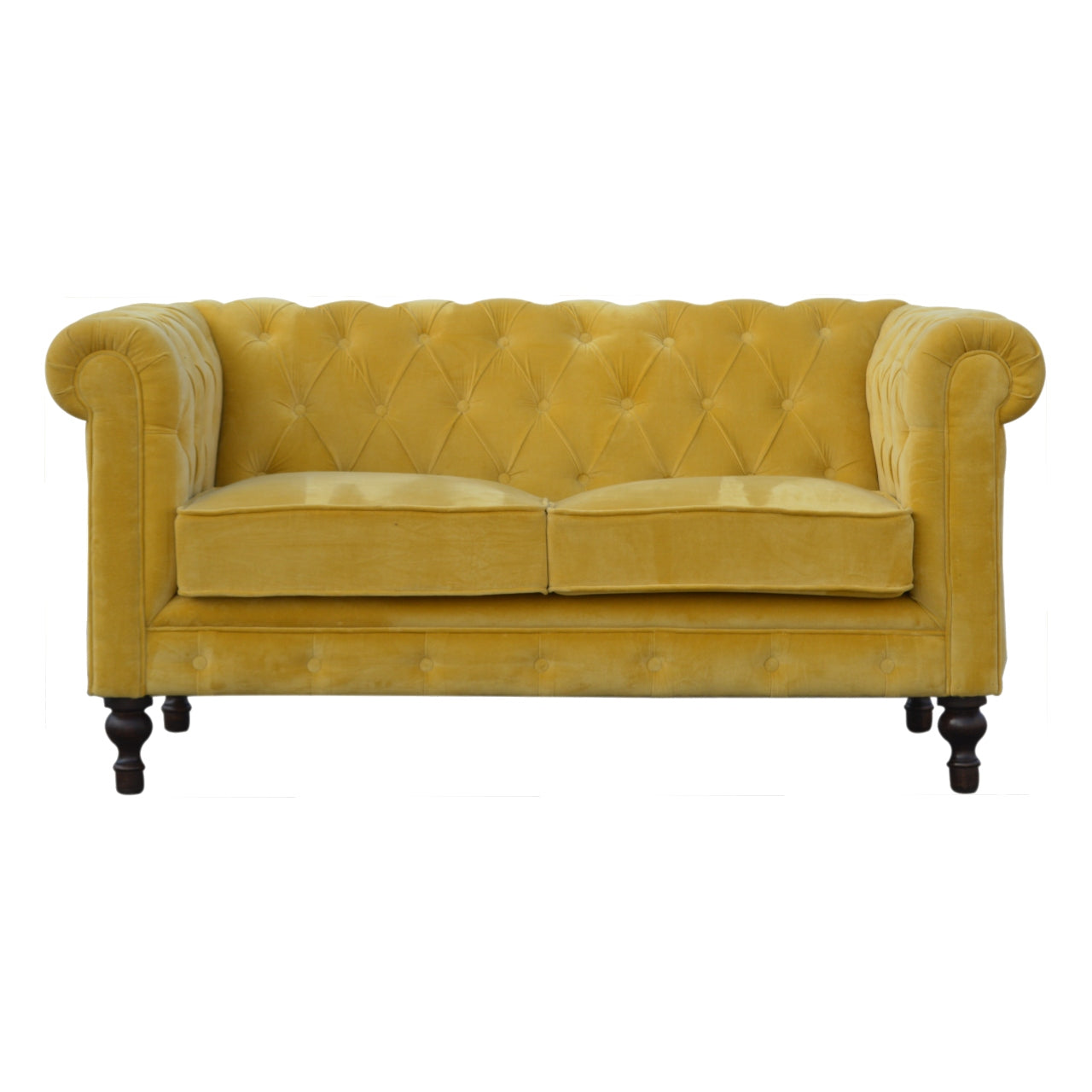 Mustard Velvet Chesterfield Sofa by Artisan Furniture