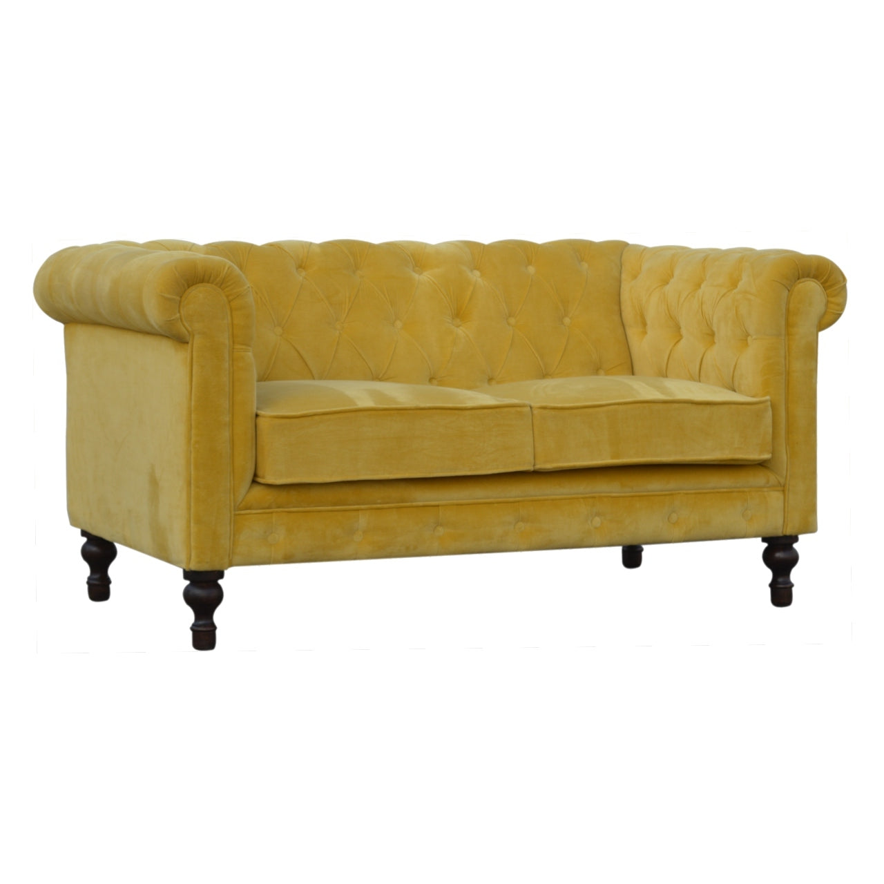 Mustard Velvet Chesterfield Sofa by Artisan Furniture