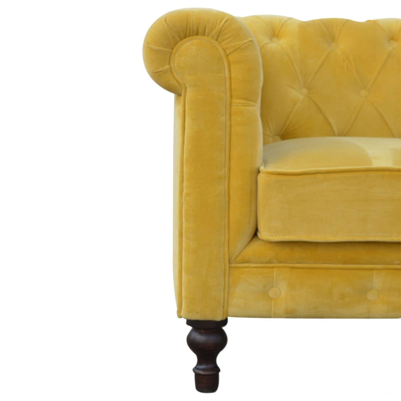 Mustard Velvet Chesterfield Sofa by Artisan Furniture