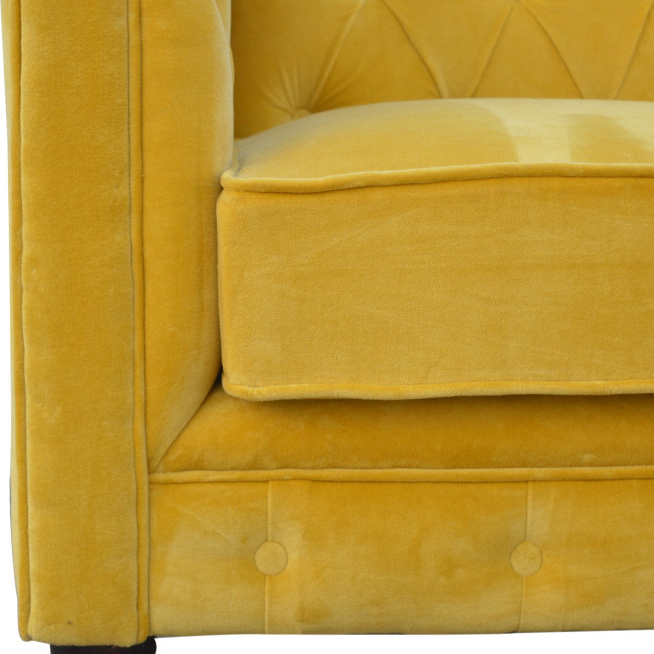 Mustard Velvet Chesterfield Sofa by Artisan Furniture