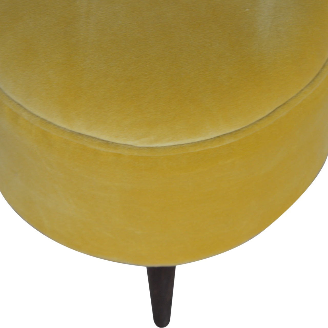 Mustard Velvet Nordic Style Solid Wood Footstool