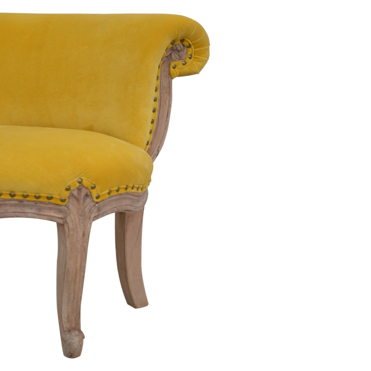 Mustard Velvet Studded Chair by Artisan Furniture