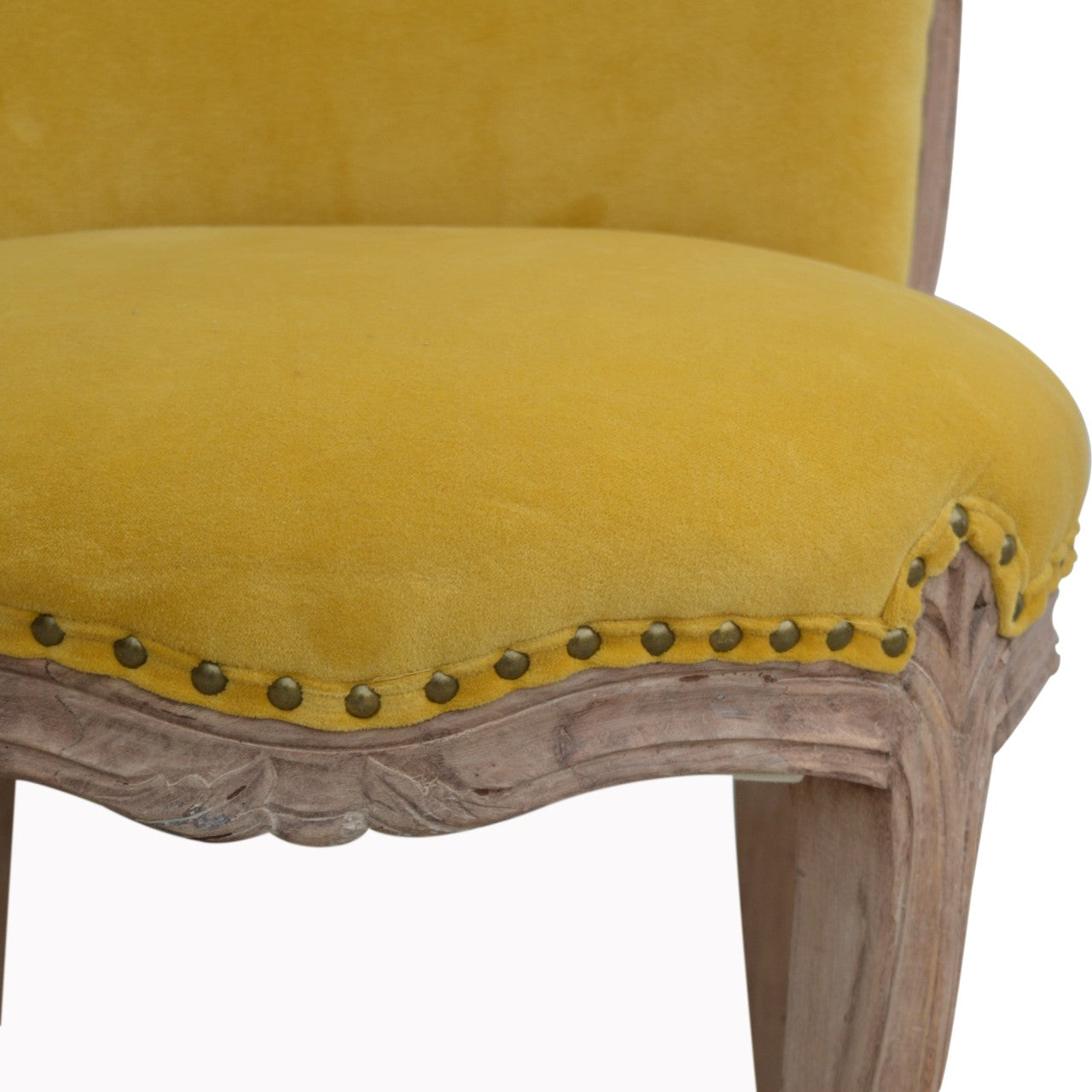 Mustard Velvet Studded Chair by Artisan Furniture