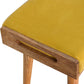 Artisan Mustard Velvet Tray Style Footstool