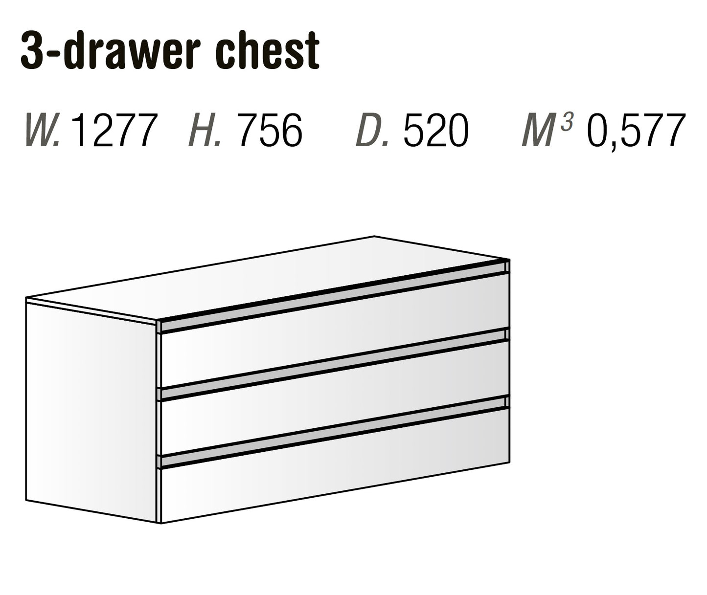 Orme Neck Chest – 3 Drawers