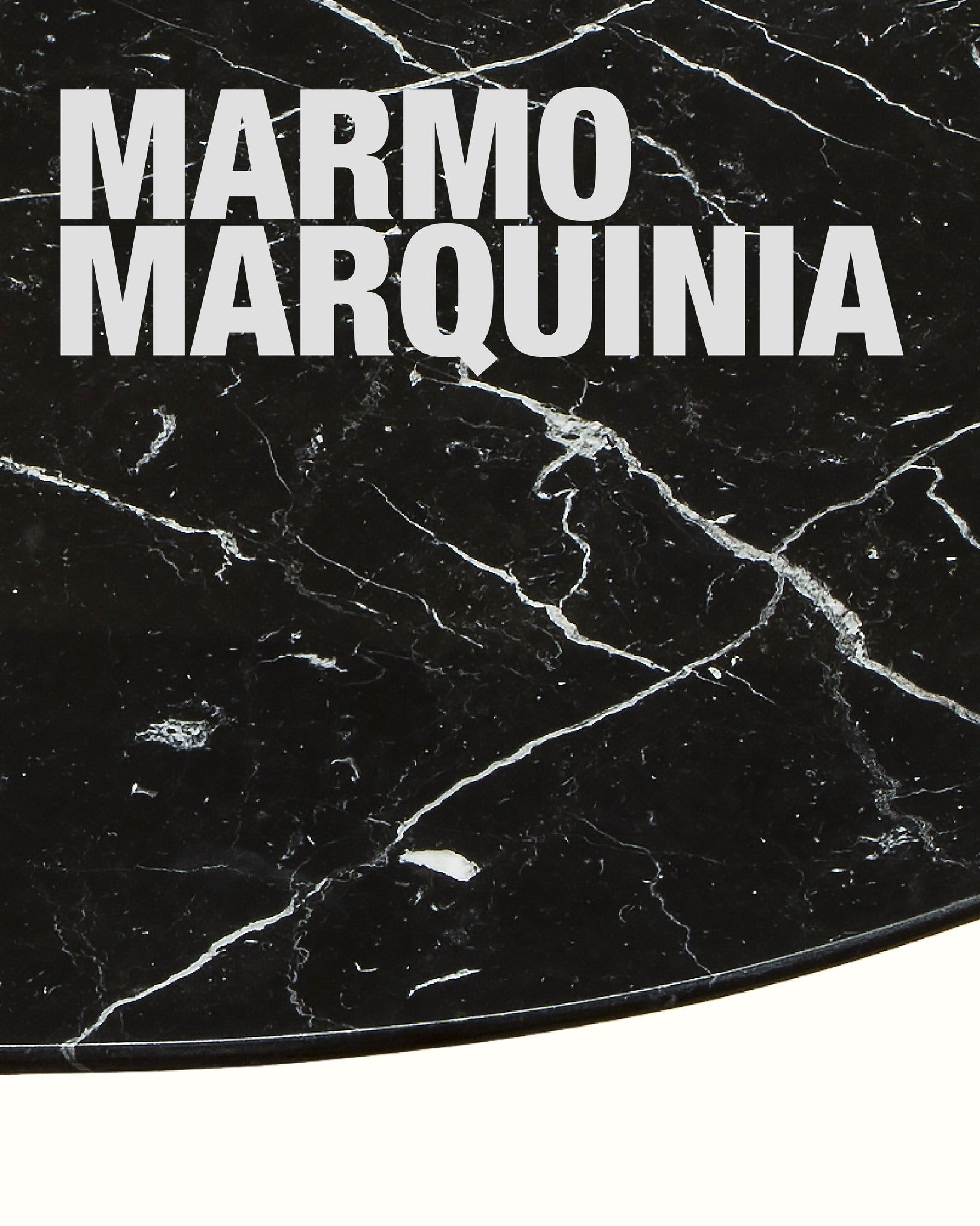 Black marble surface with 'Marmo Marquinia' text