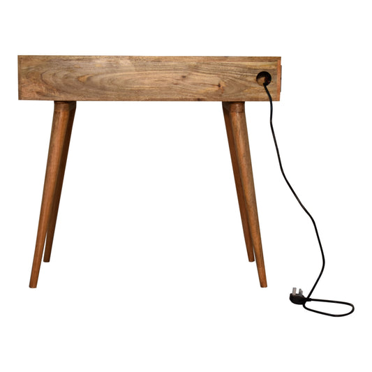 Open Cable Slot Solid Wood Writing Desk