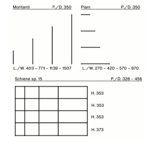 Palko 01 Complements Bookcase System by Orme Design
