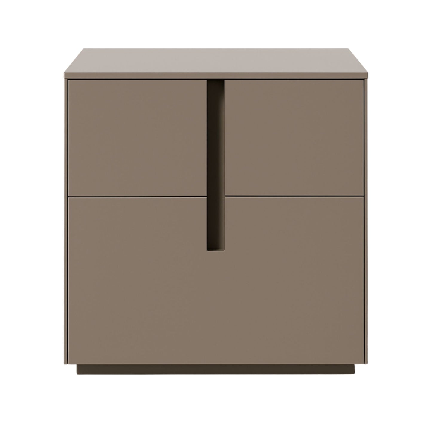 Beige cabinet with two doors on a white background