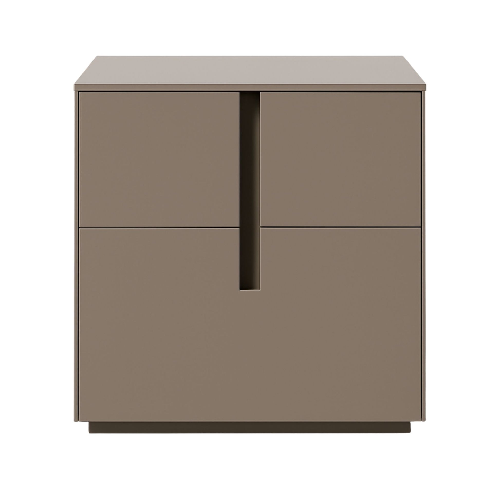 Beige cabinet with two doors on a white background