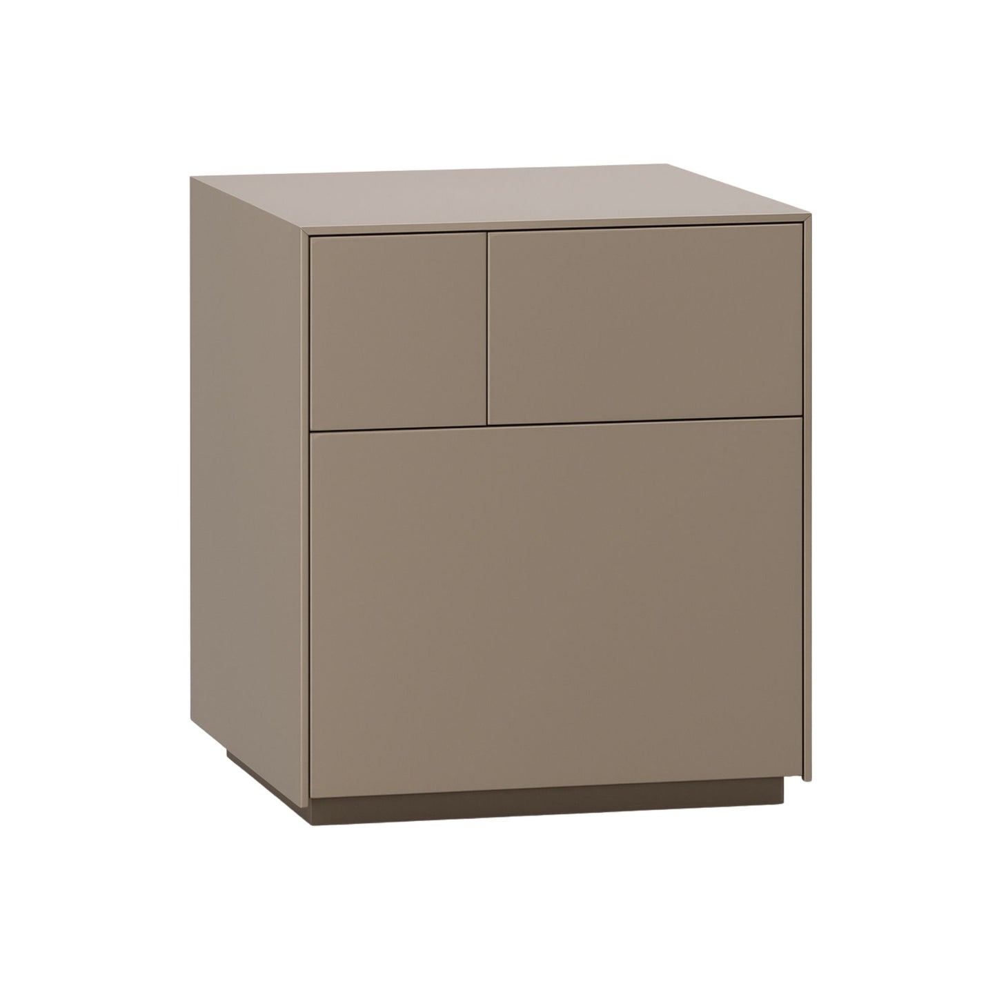 Beige cabinet with two doors on a white background