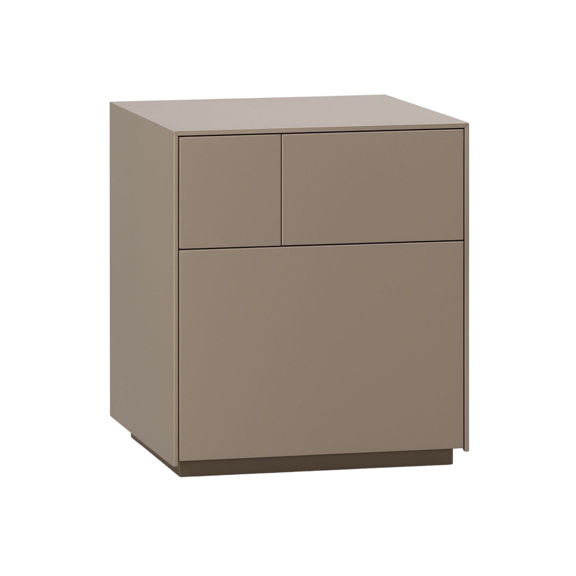 Beige cabinet with two doors on a white background