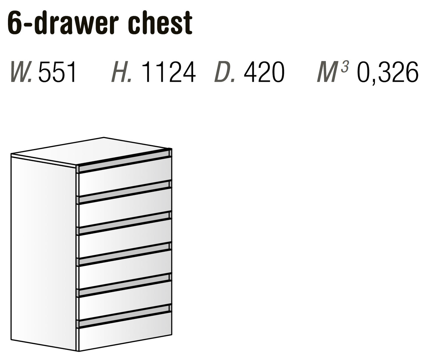 Orme Neck Tall Chest – 6 Drawers