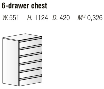Orme Neck Tall Chest – 6 Drawers
