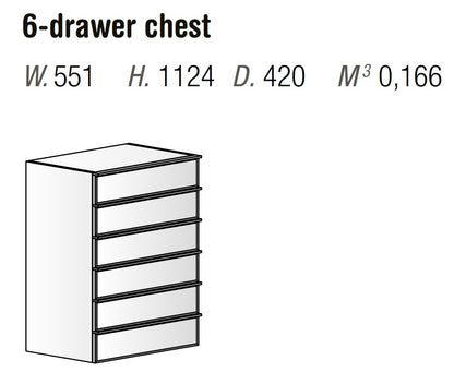 Orme Noto Tall Chest – 6 Drawers