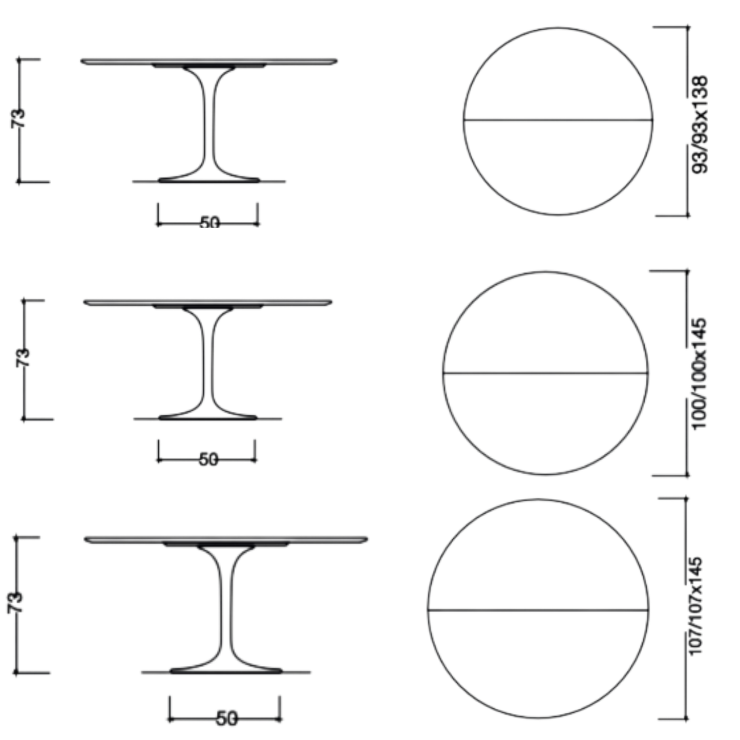 Medium Extendable Round Tulip Dining Table – Saarinen-Inspired Italian Design