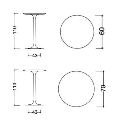 High Round Tulip Bar Table – Saarinen-Inspired, Italian-Made