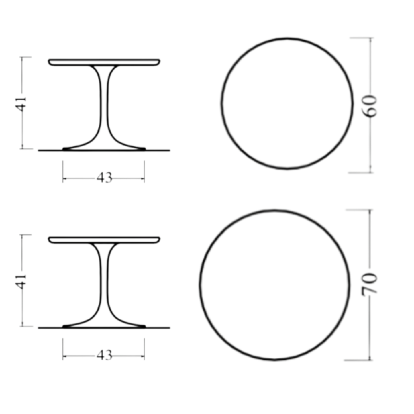 Round Tulip Coffee Table – Liquid Laminate & Solid Oak | Made in Italy