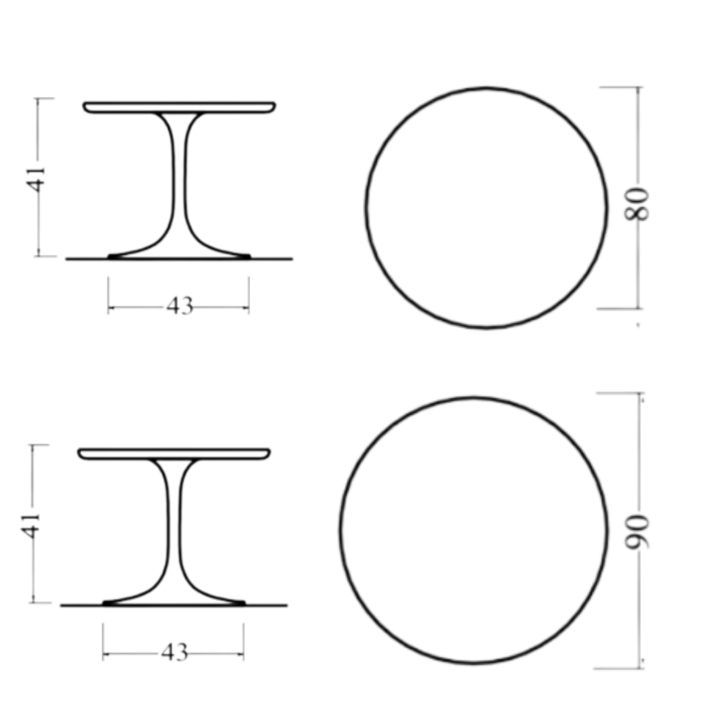 Round Tulip Coffee Table – Liquid Laminate & Solid Oak | Made in Italy