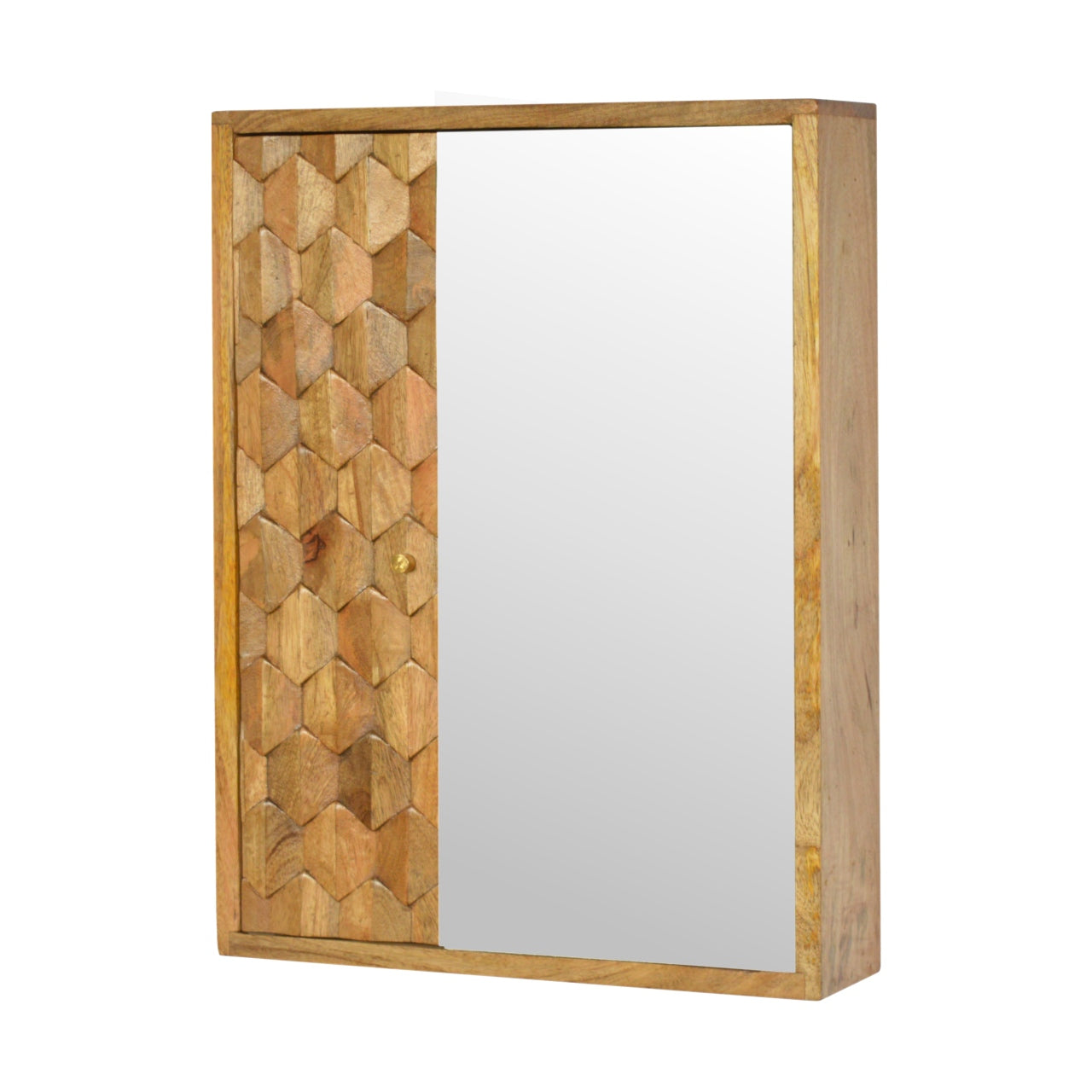 Pineapple Carved Sliding Wall Mirror Cabinet by Artisan Furniture
