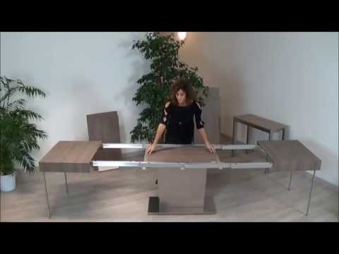 Ares Mega Altacom convertible table transforming from compact coffee table into large extending dining table with gas lift and extension system