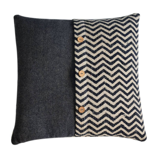 Quinn Set of 2 Durrie & Black Tweed Cushion