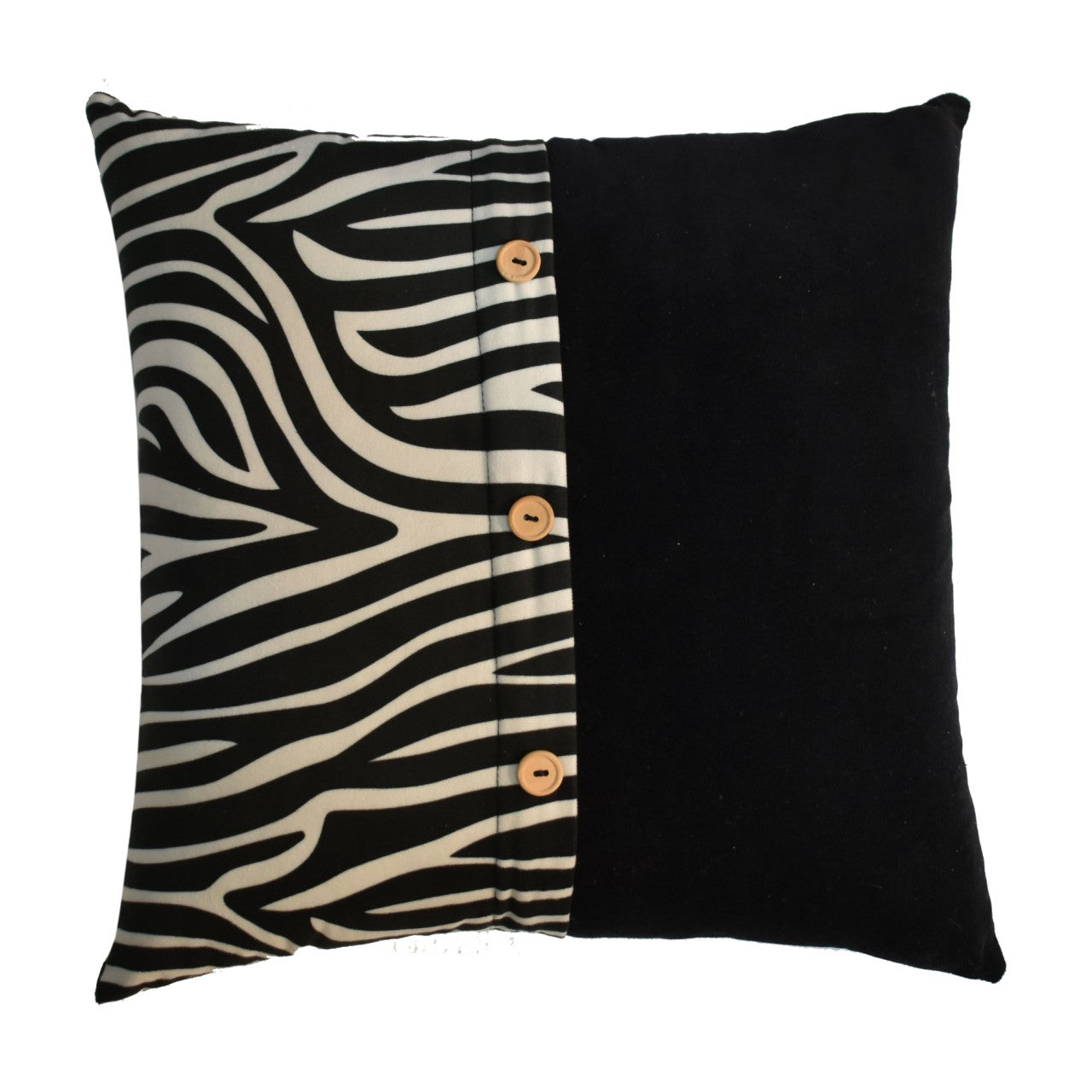 Quinn Set of 2 White Tiger & Black Velvet Cushion